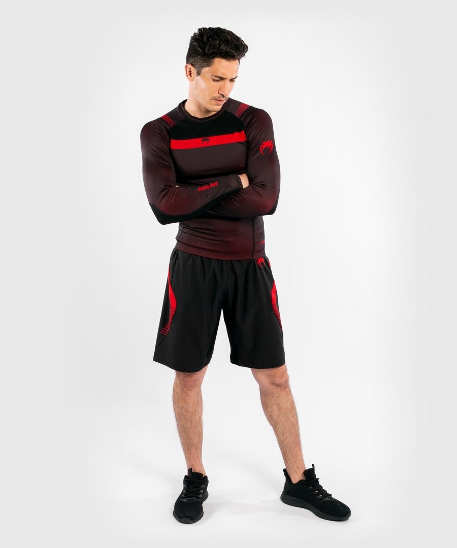 venum nogi 3.0 rashguard - manga longa - pretovermelho