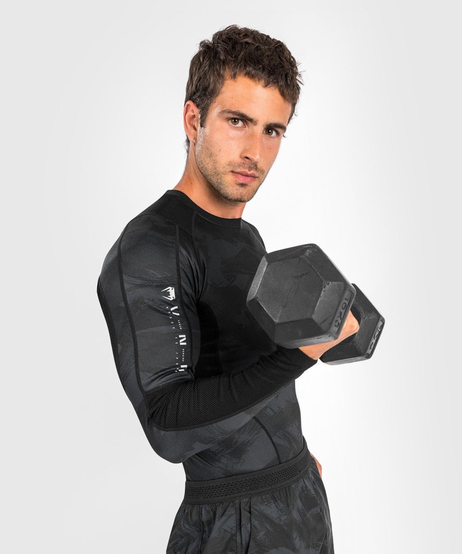 camiseta de proteção solar venum electron 3.0 - manga longa - preta