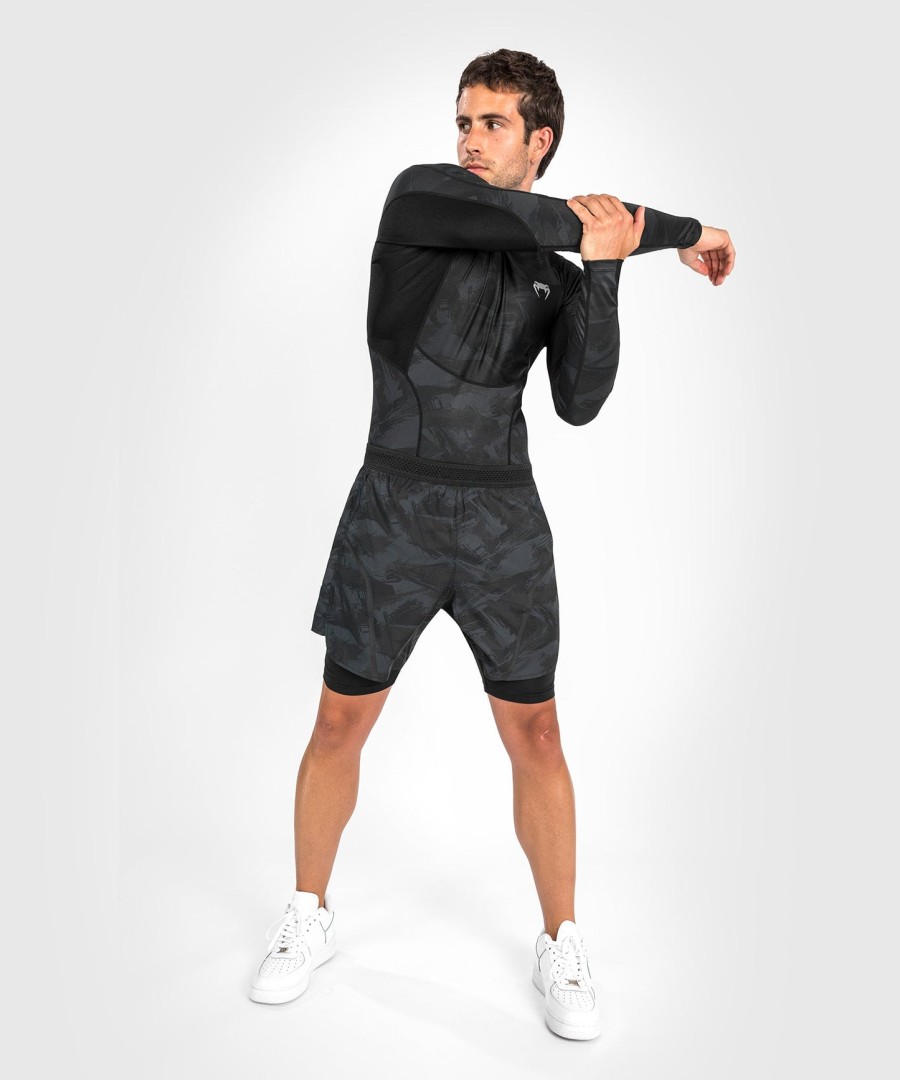 camiseta de proteção solar venum electron 3.0 - manga longa - preta