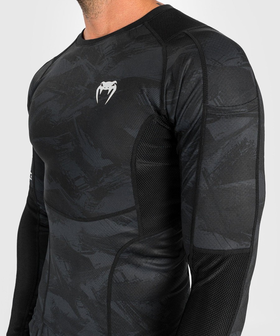 camiseta de proteção solar venum electron 3.0 - manga longa - preta