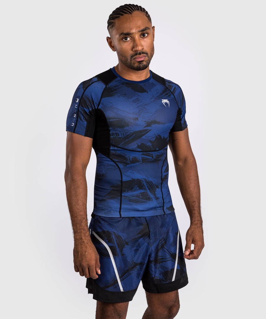 camiseta de proteção solar venum electron 3.0 de manga curta - azul marinho