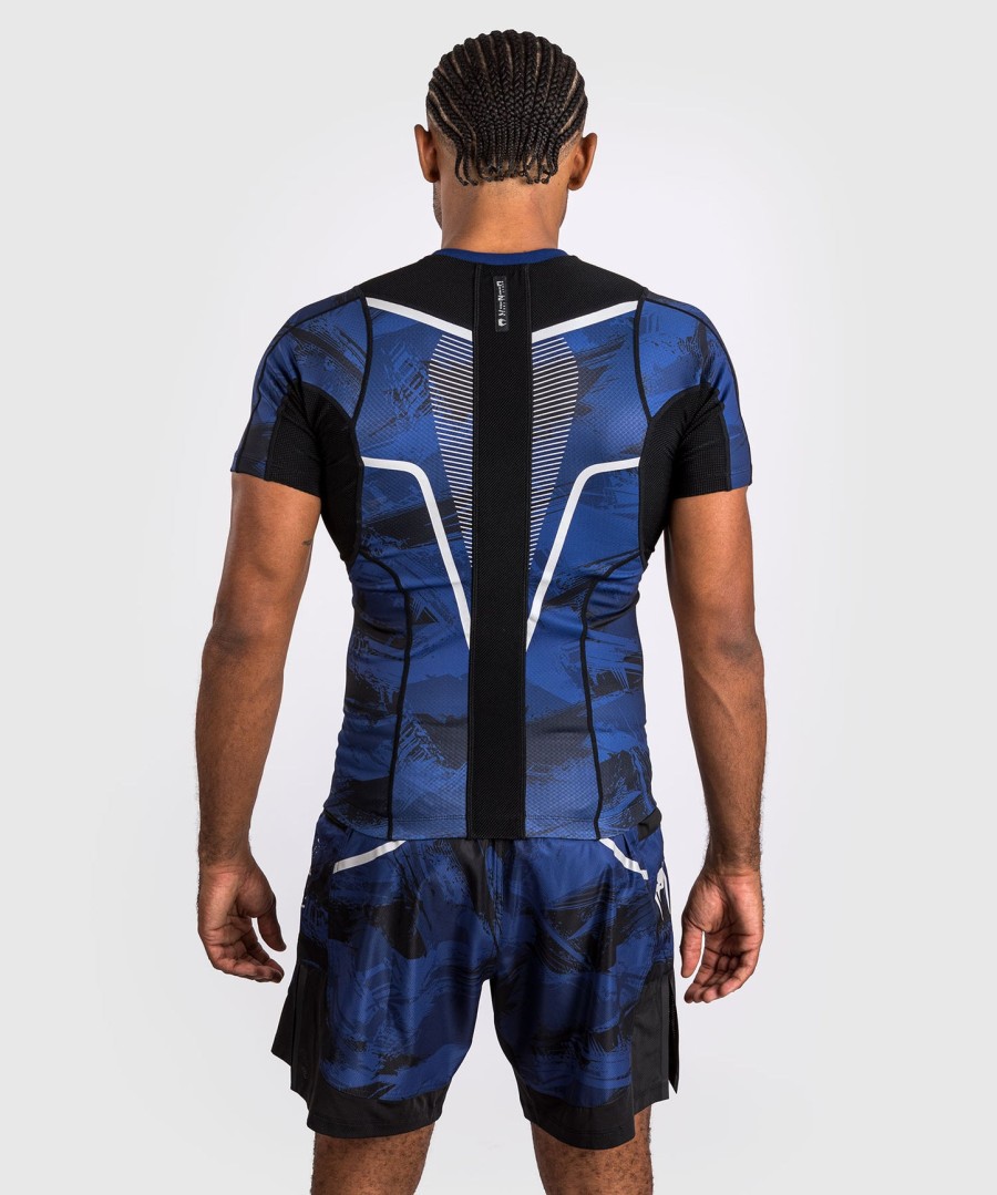 camiseta de proteção solar venum electron 3.0 de manga curta - azul marinho