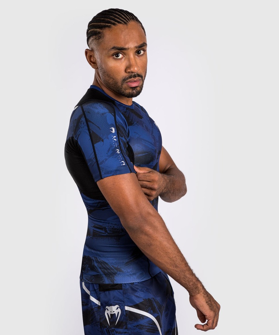 camiseta de proteção solar venum electron 3.0 de manga curta - azul marinho