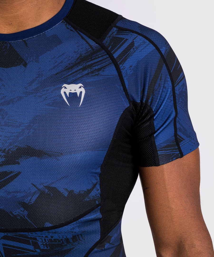 camiseta de proteção solar venum electron 3.0 de manga curta - azul marinho