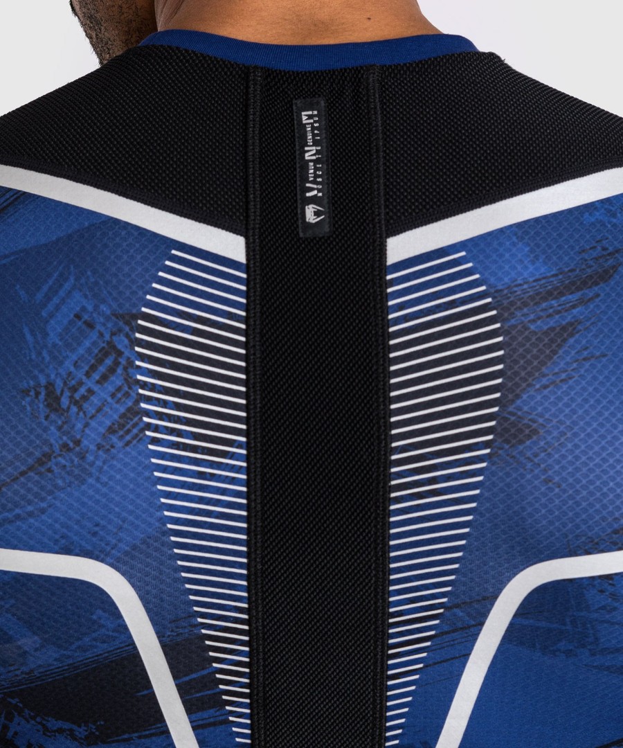camiseta de proteção solar venum electron 3.0 de manga curta - azul marinho