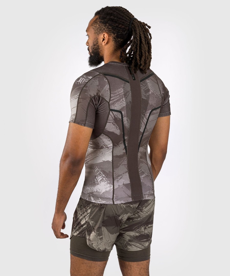 camiseta de proteção solar venum electron 3.0 de manga curta - areia