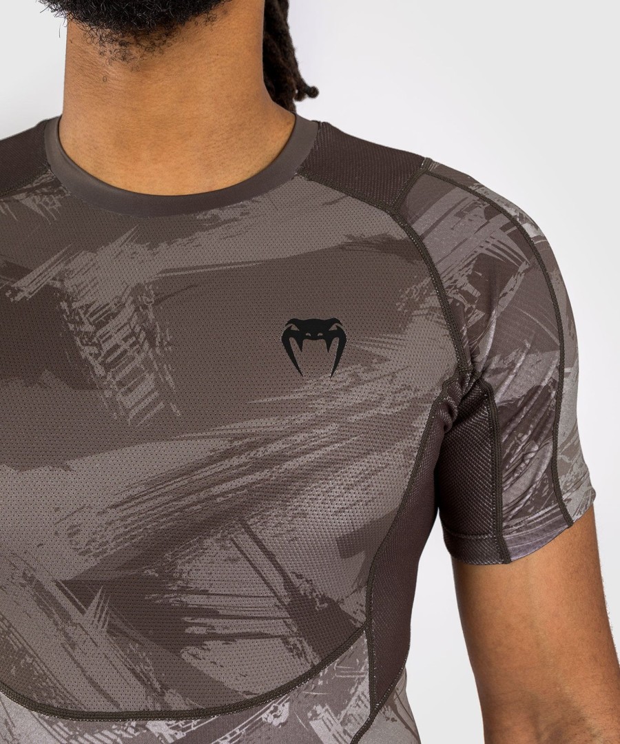 camiseta de proteção solar venum electron 3.0 de manga curta - areia