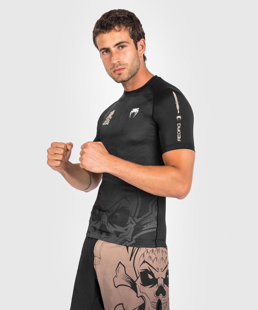 venum reorg rashguard - mangas curtas - preto