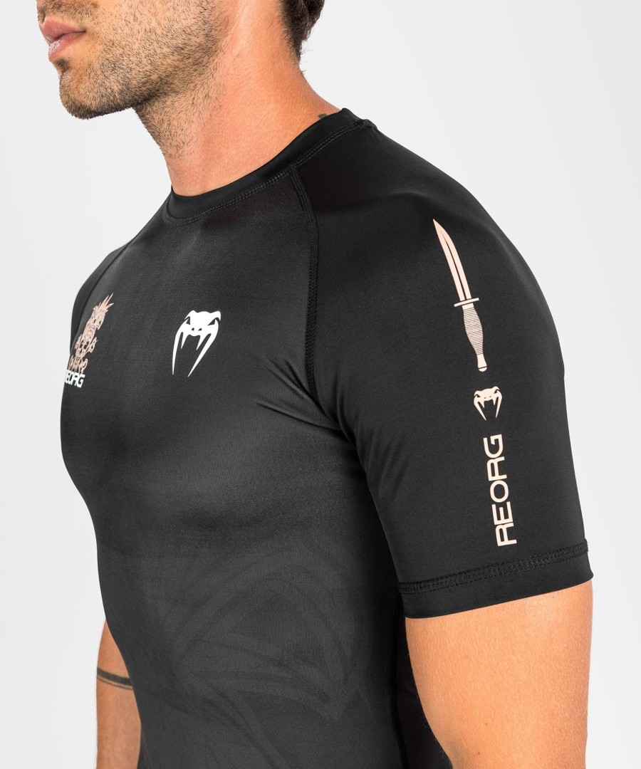 venum reorg rashguard - mangas curtas - preto