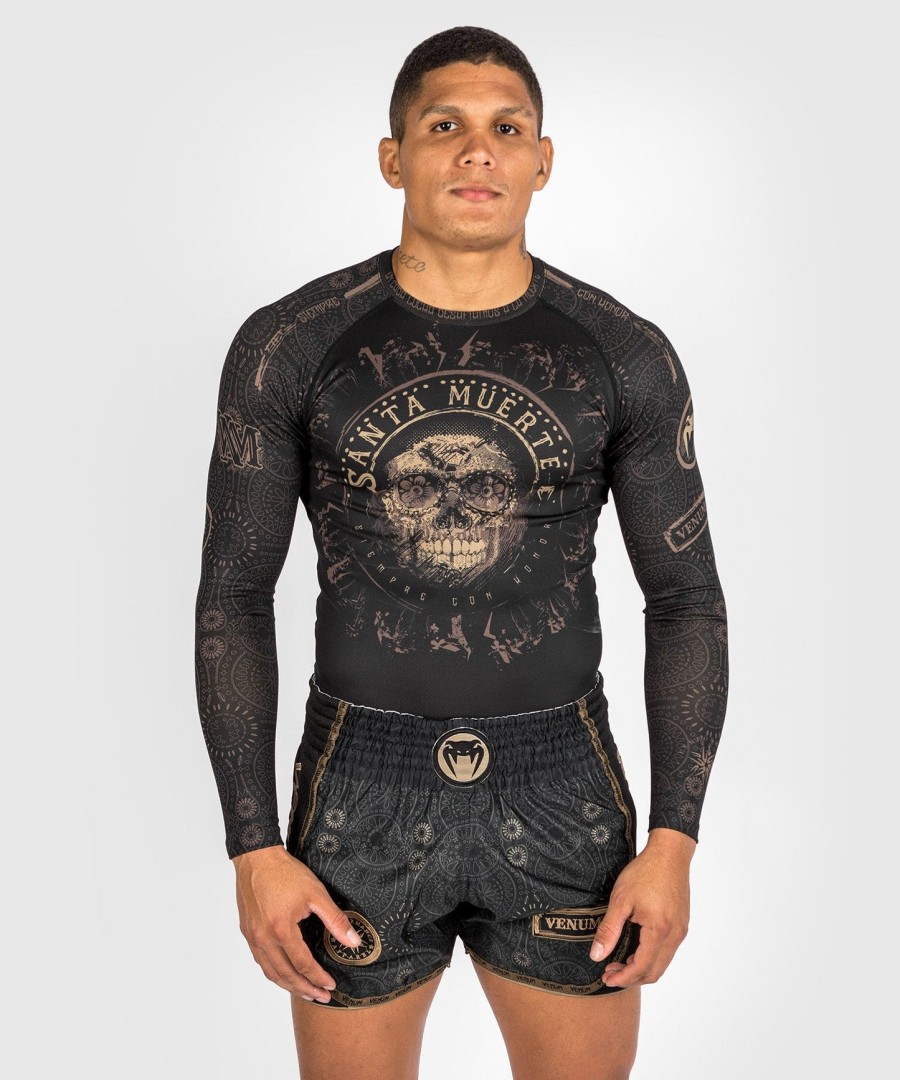 venum santa muerte dark side - camiseta de proteção solar de manga comprida - pretomarrom