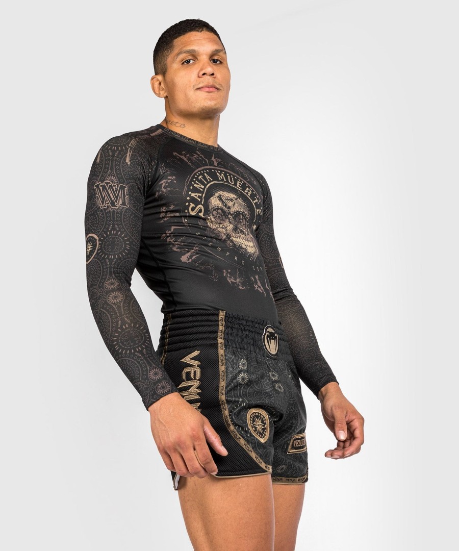 venum santa muerte dark side - camiseta de proteção solar de manga comprida - pretomarrom
