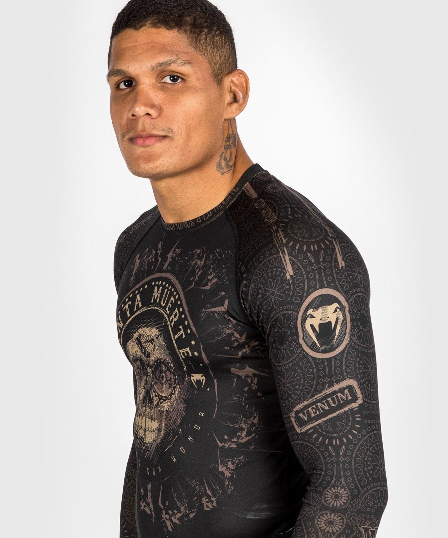 venum santa muerte dark side - camiseta de proteção solar de manga comprida - pretomarrom