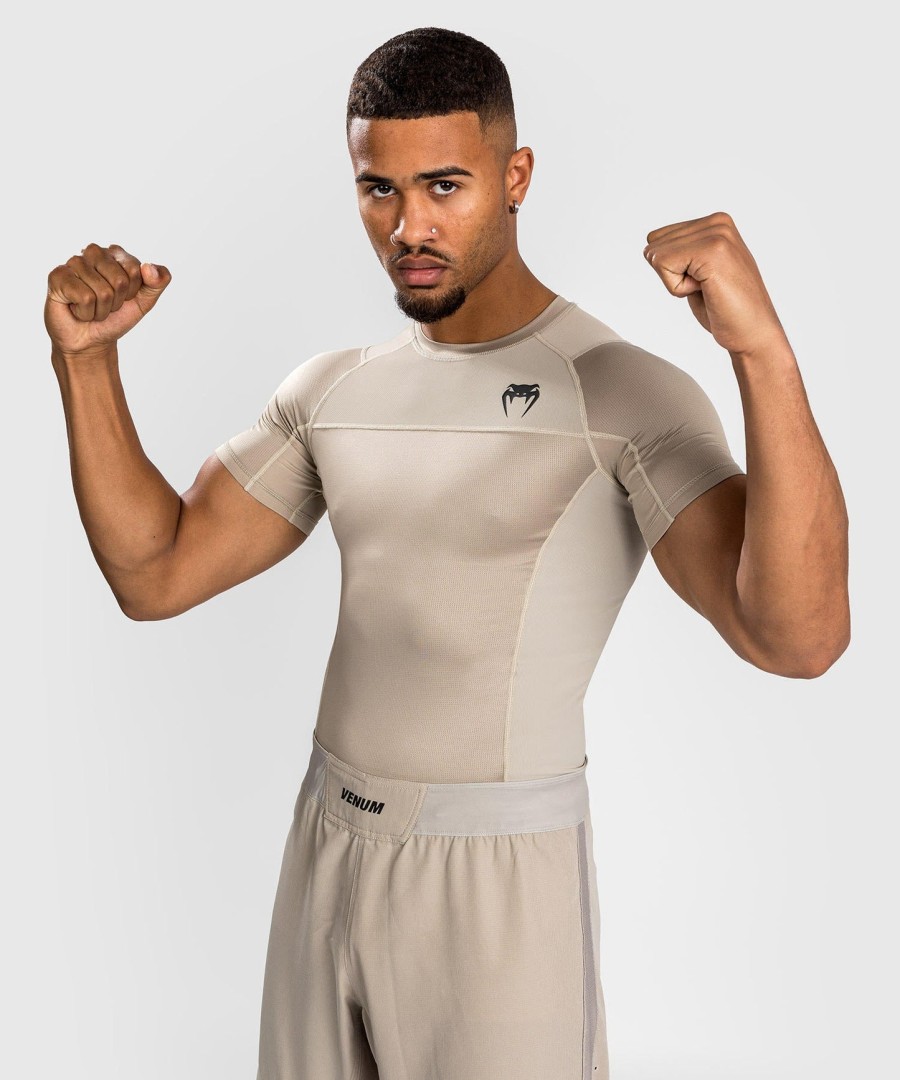 camiseta de proteção solar venum g-fit air de manga curta - areia