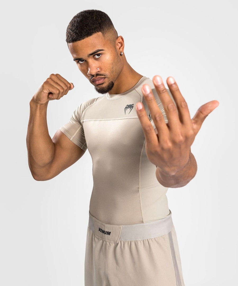 camiseta de proteção solar venum g-fit air de manga curta - areia