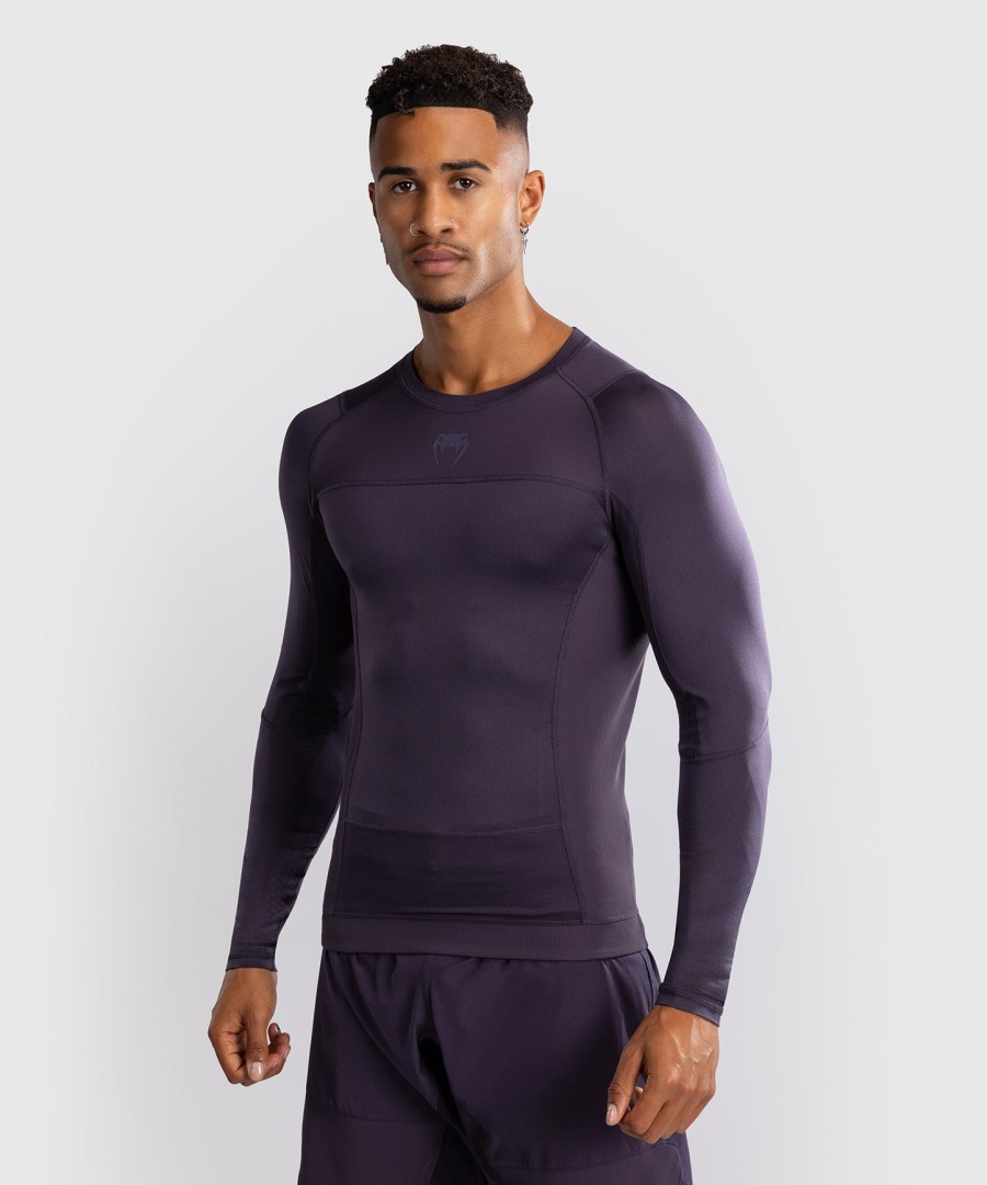 camiseta de proteção solar venum g-fit air masculina de manga comprida - roxo escuro