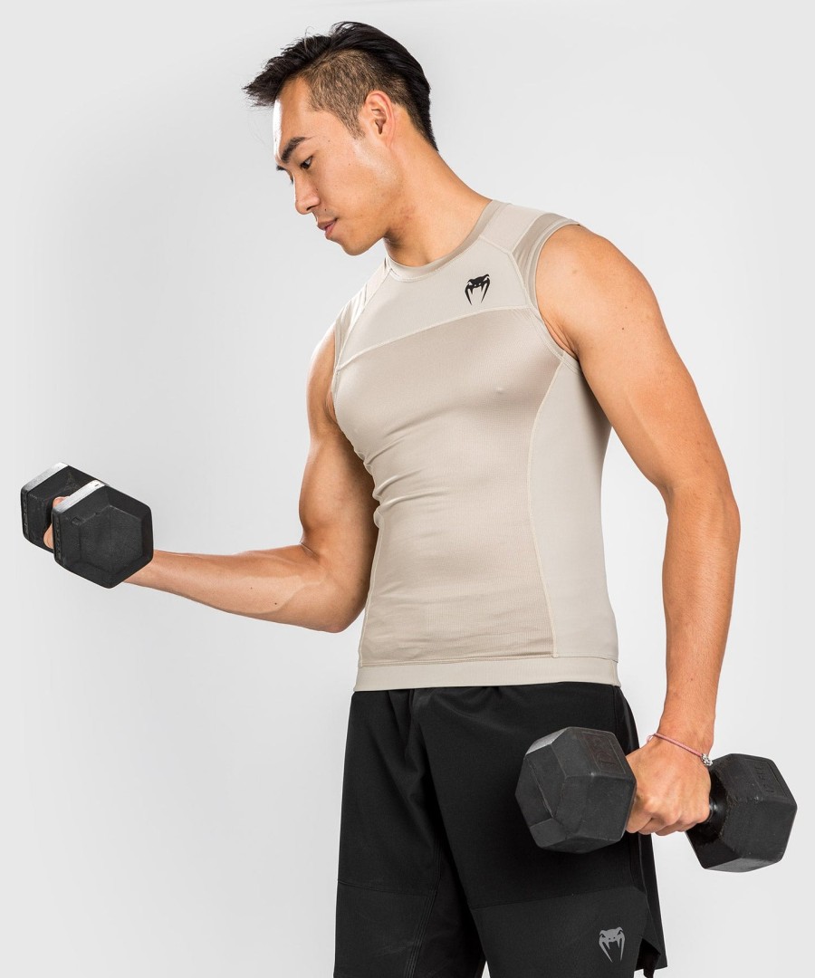 camiseta de proteção solar sem mangas venum g-fit air - areia