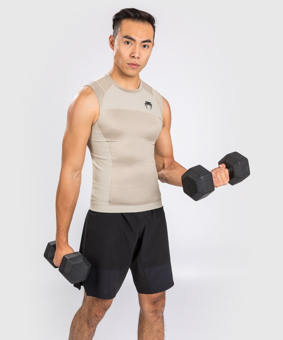camiseta de proteção solar sem mangas venum g-fit air - areia