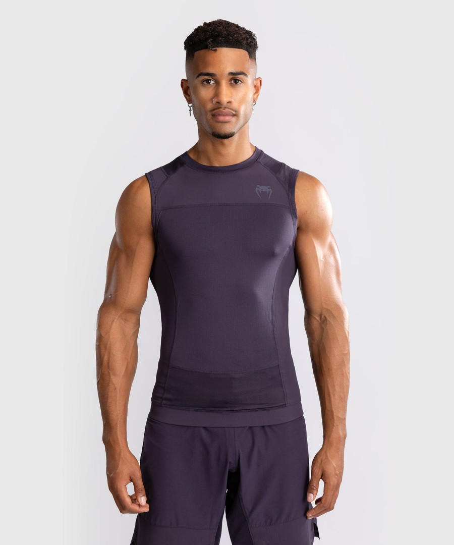 camiseta de proteção solar sem mangas venum g-fit air para homem - roxo escuro