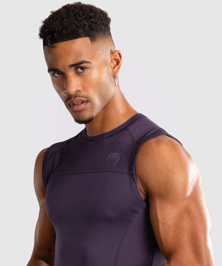 camiseta de proteção solar sem mangas venum g-fit air para homem - roxo escuro