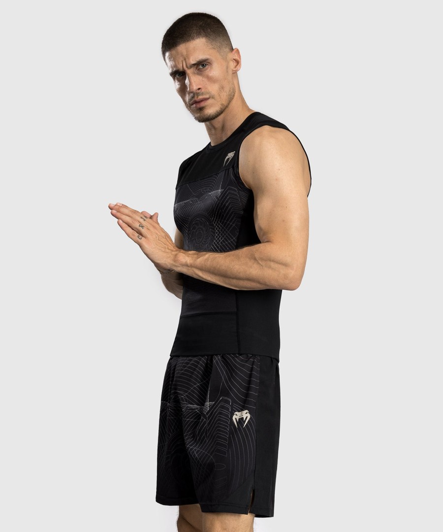 camiseta de proteção solar sem mangas venum g-fit air para homem - preto profundoareia do deserto