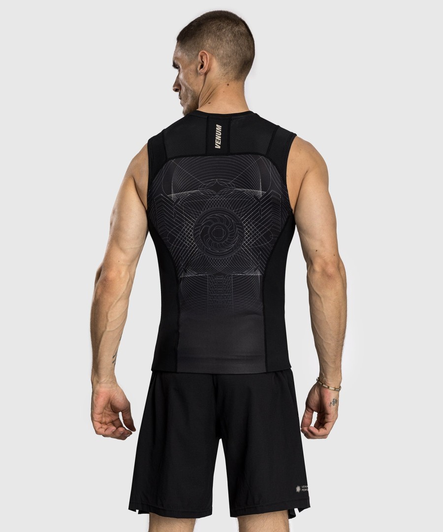 camiseta de proteção solar sem mangas venum g-fit air para homem - preto profundoareia do deserto