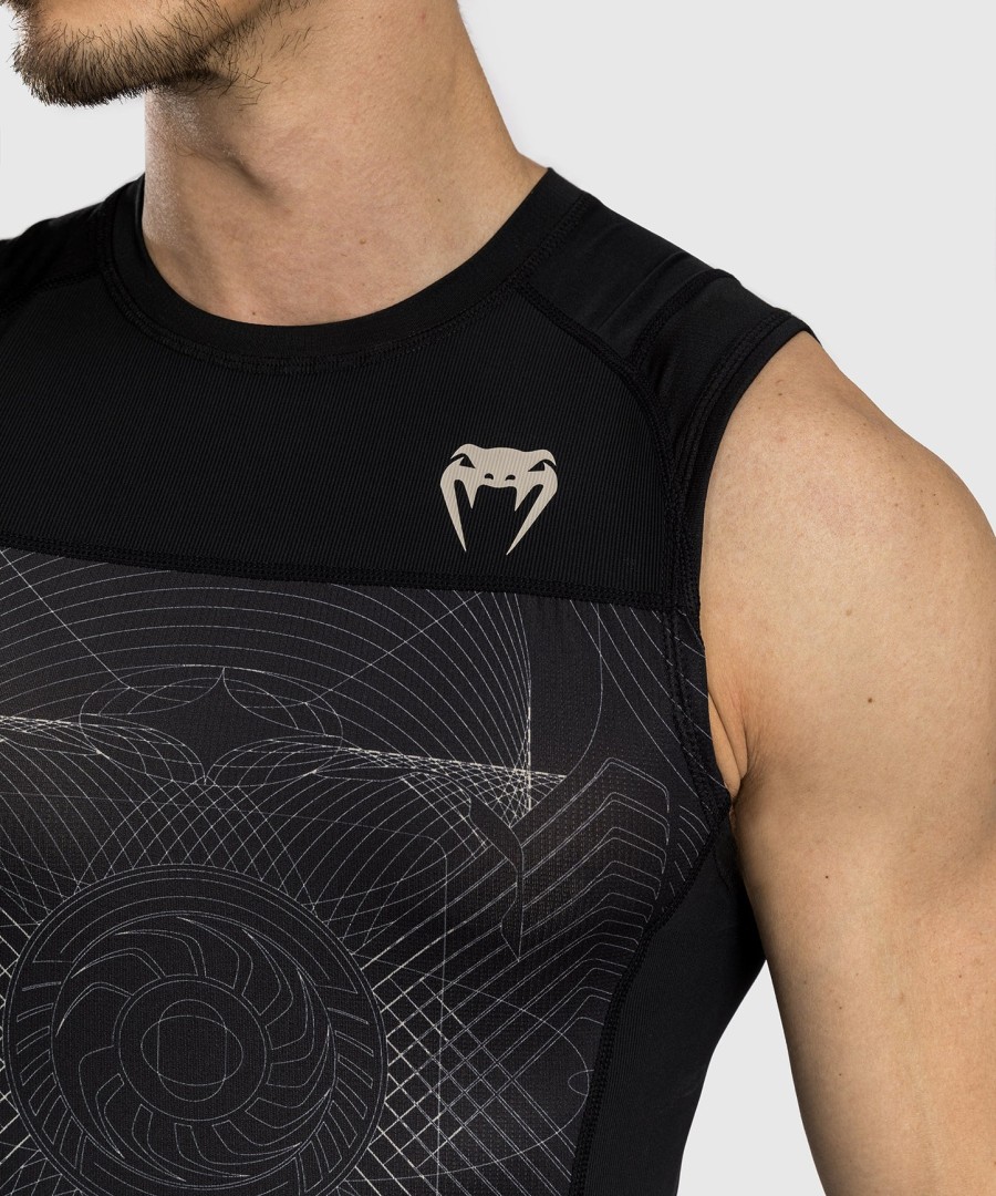 camiseta de proteção solar sem mangas venum g-fit air para homem - preto profundoareia do deserto