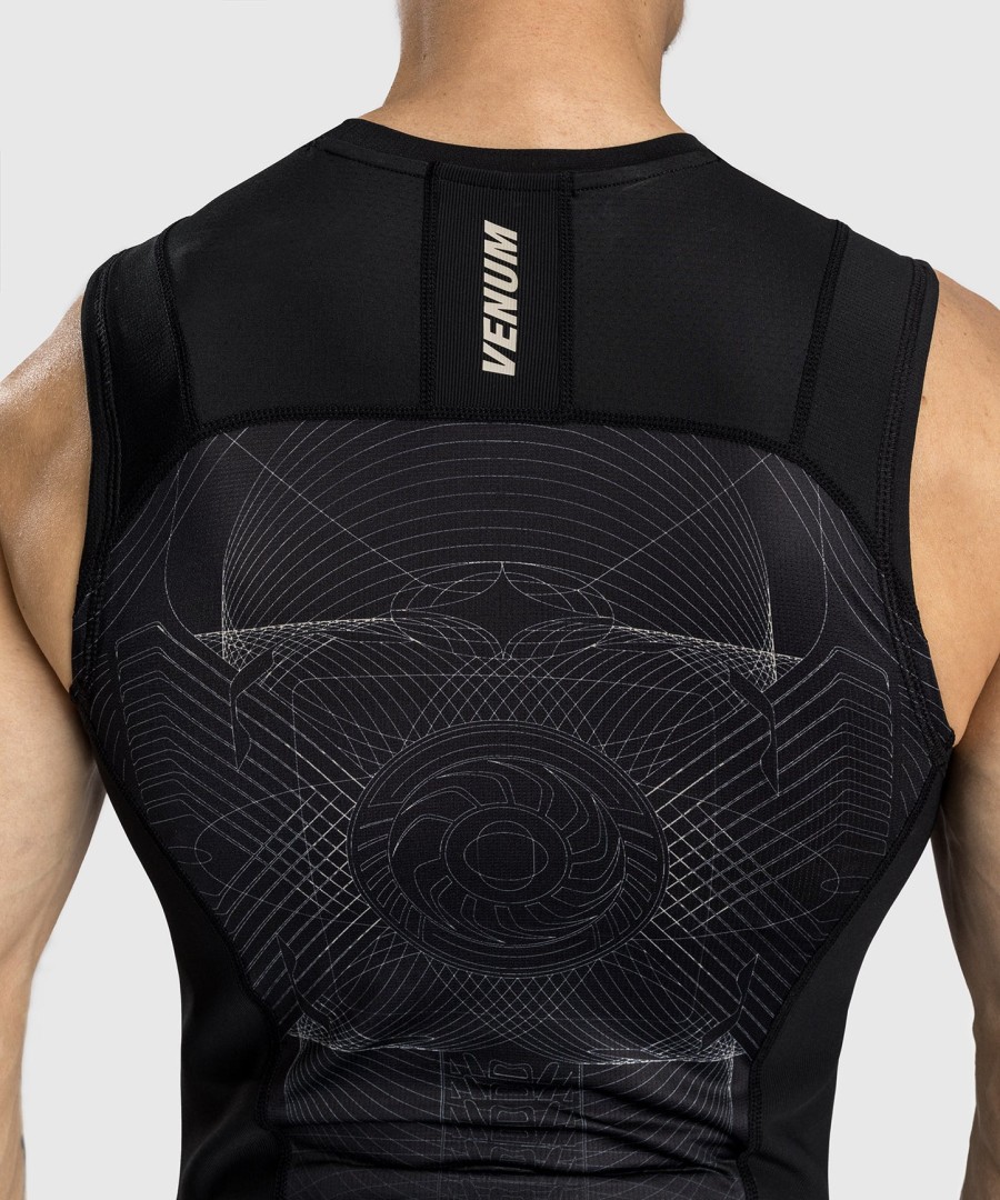 camiseta de proteção solar sem mangas venum g-fit air para homem - preto profundoareia do deserto