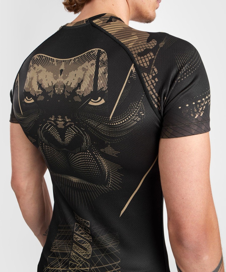 camiseta de proteção solar venum gorilla jungle de manga curta - pretoareia
