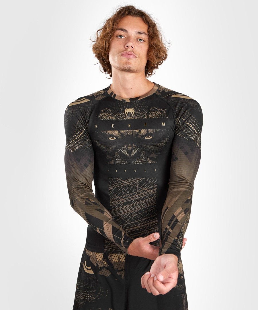 camiseta de proteção solar venum gorilla jungle de manga comprida - pretoareia