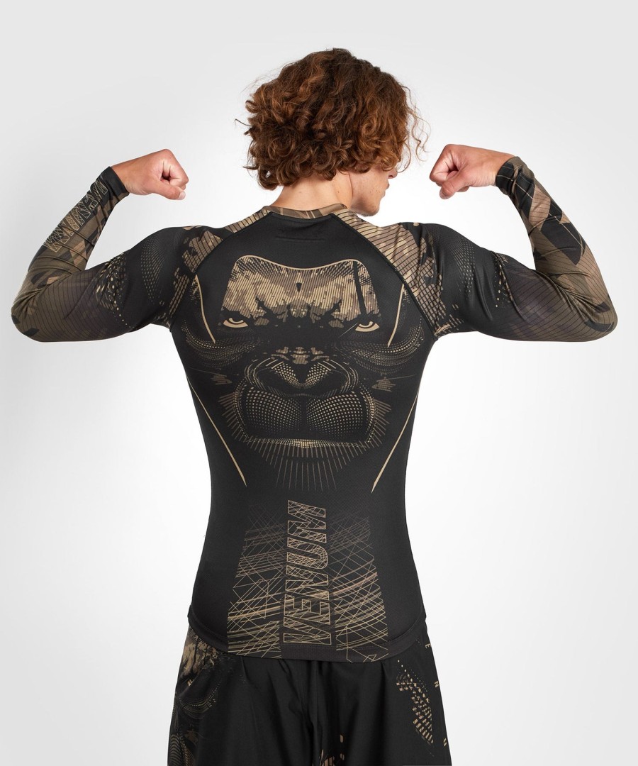 camiseta de proteção solar venum gorilla jungle de manga comprida - pretoareia