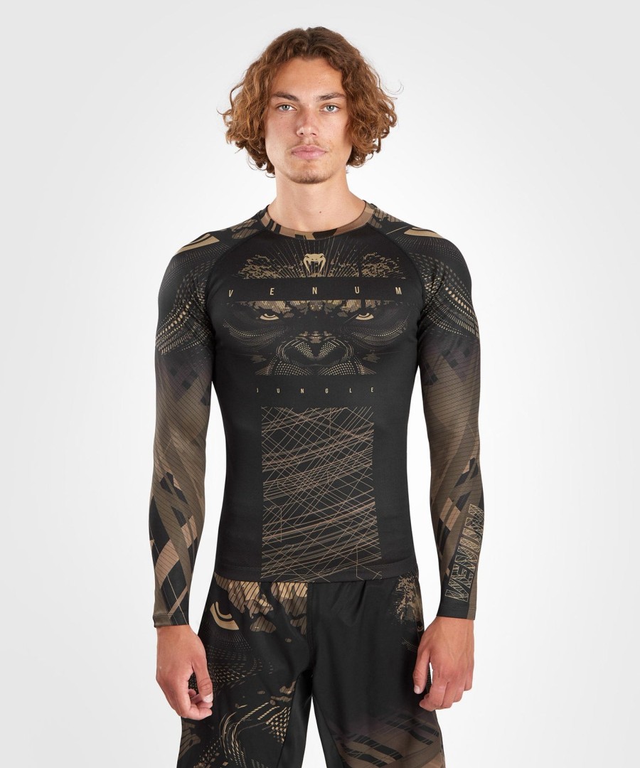 camiseta de proteção solar venum gorilla jungle de manga comprida - pretoareia