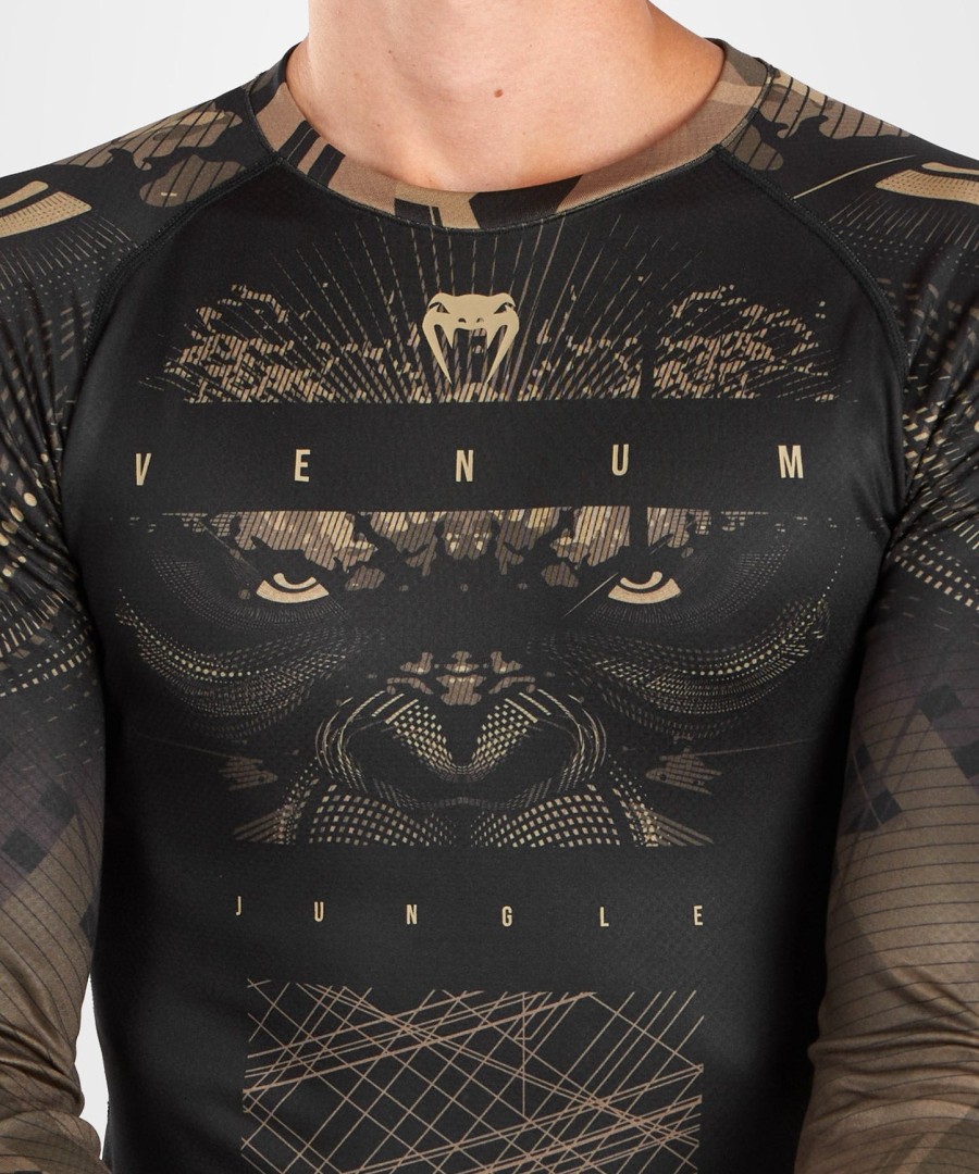 camiseta de proteção solar venum gorilla jungle de manga comprida - pretoareia