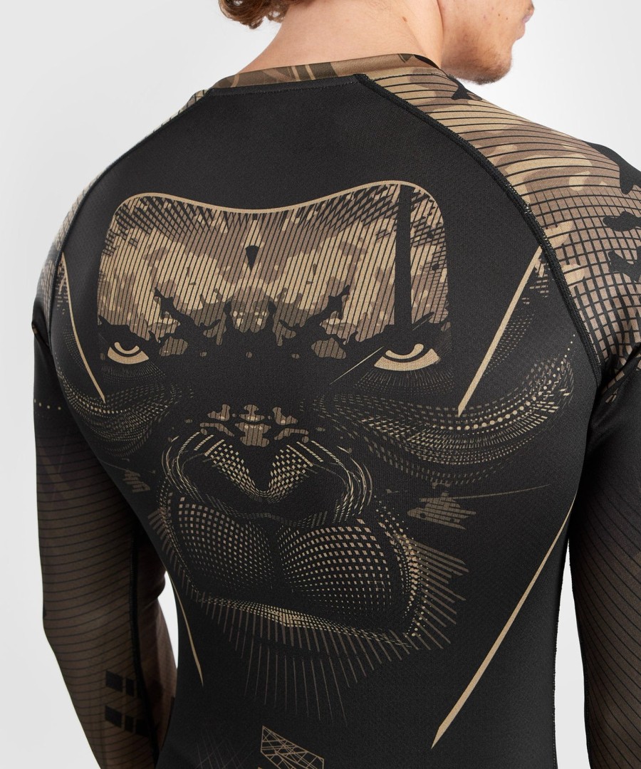 camiseta de proteção solar venum gorilla jungle de manga comprida - pretoareia