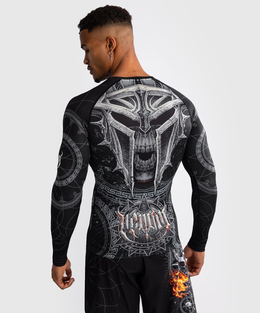 camiseta de proteção solar venum gladiator 5.0 masculina de manga comprida - pretoprata