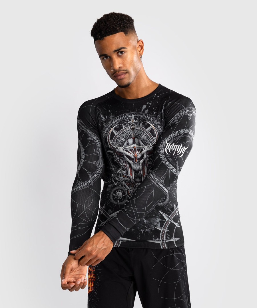 camiseta de proteção solar venum gladiator 5.0 masculina de manga comprida - pretoprata