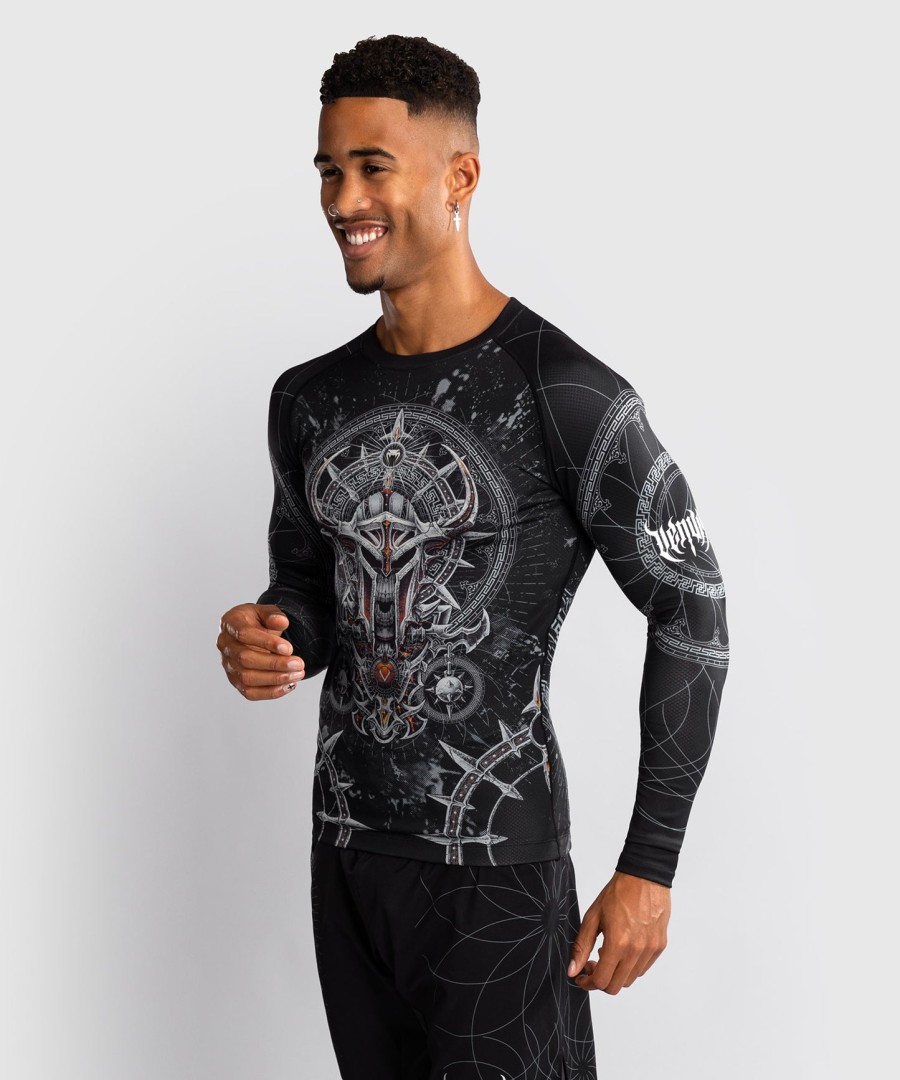 camiseta de proteção solar venum gladiator 5.0 masculina de manga comprida - pretoprata