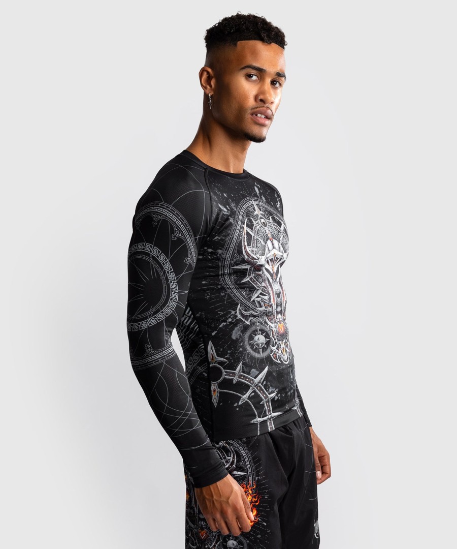 camiseta de proteção solar venum gladiator 5.0 masculina de manga comprida - pretoprata