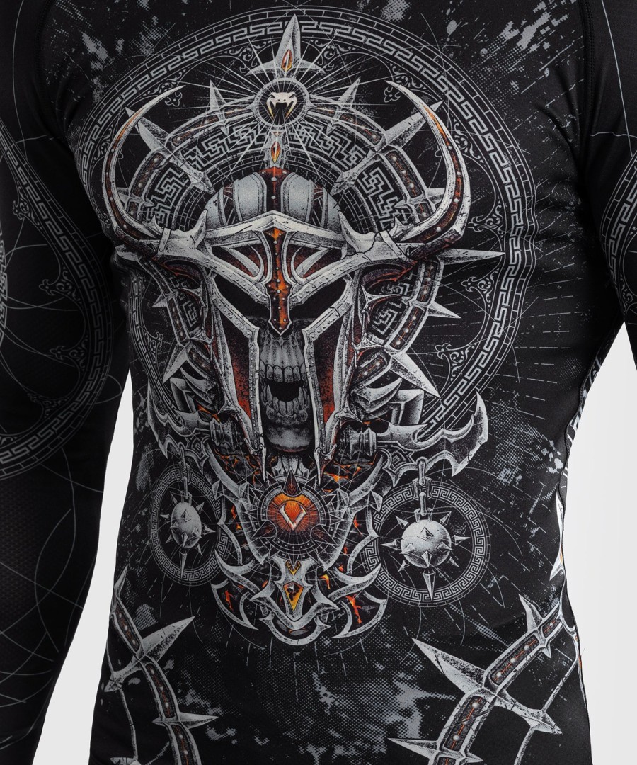 camiseta de proteção solar venum gladiator 5.0 masculina de manga comprida - pretoprata