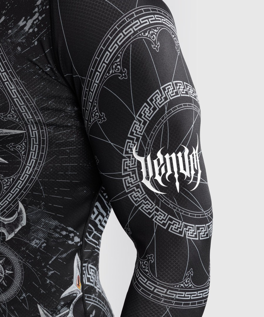 camiseta de proteção solar venum gladiator 5.0 masculina de manga comprida - pretoprata