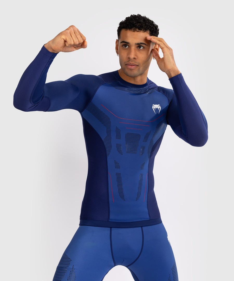 camiseta de proteção solar venum technical 3.0 de manga comprida - azul noite