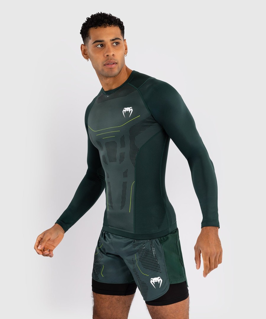 camiseta de proteção solar venum technical 3.0 de manga comprida - verde floresta