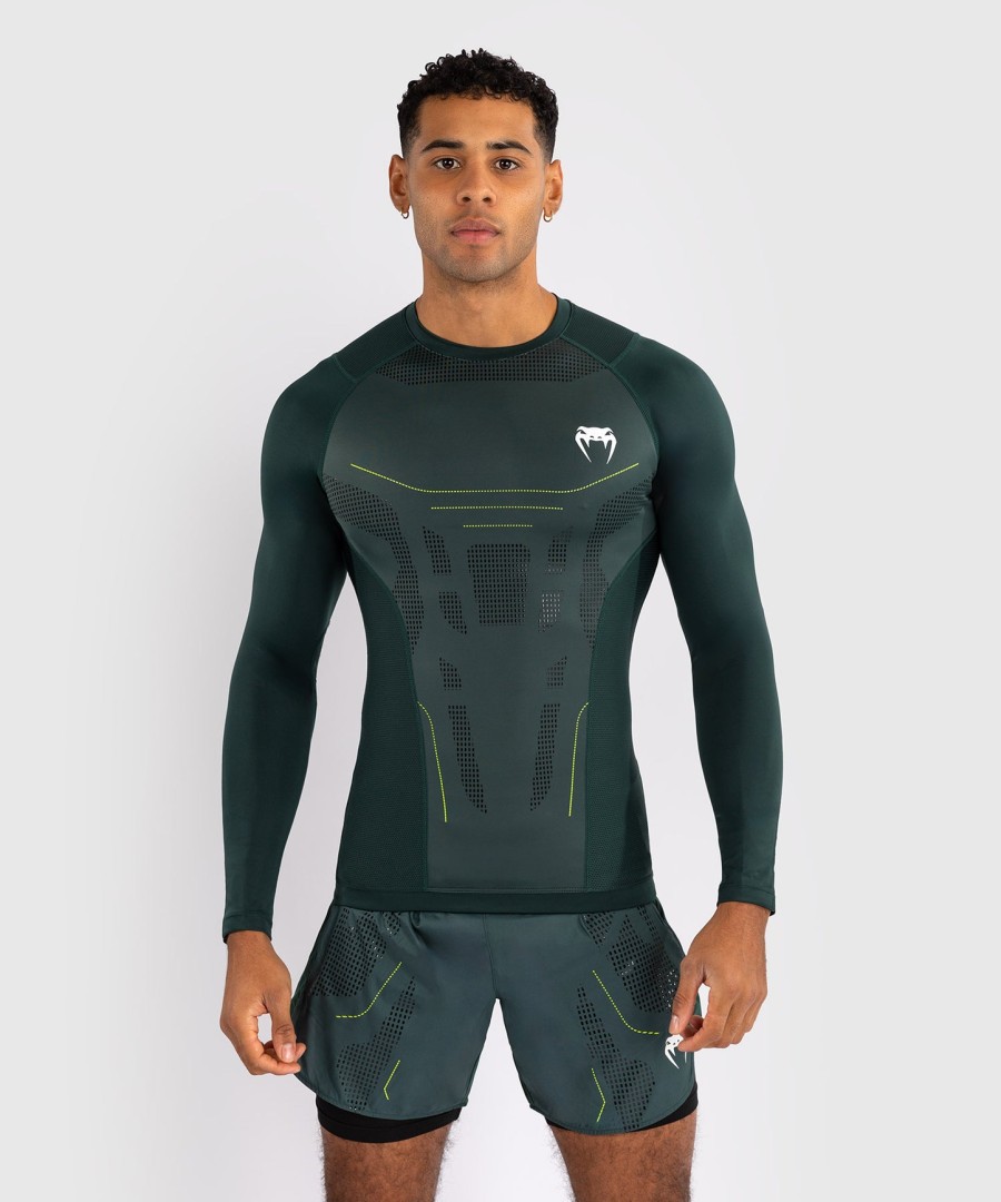 camiseta de proteção solar venum technical 3.0 de manga comprida - verde floresta