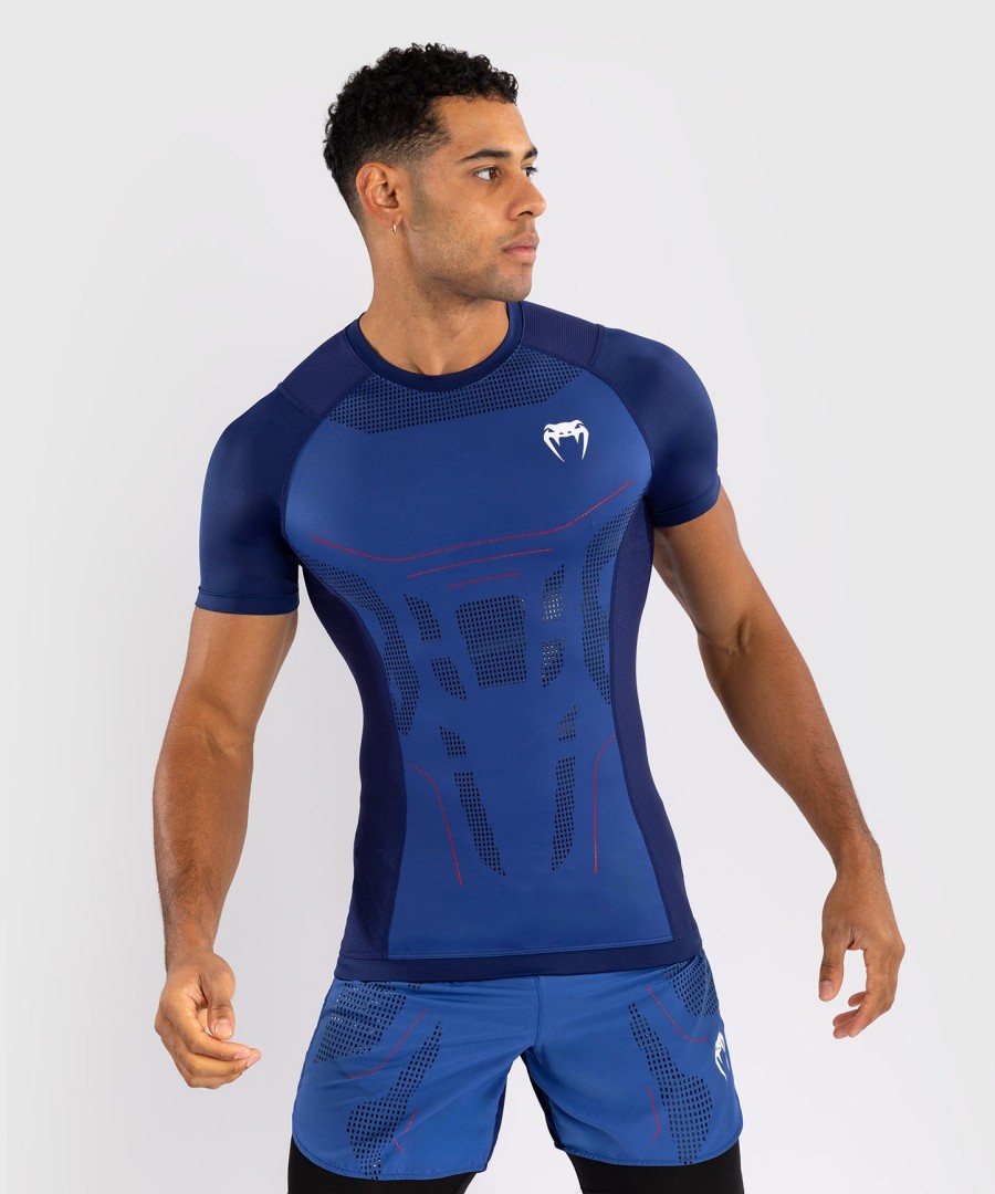 camiseta de proteção solar venum technical 3.0 de manga curta - azul noite