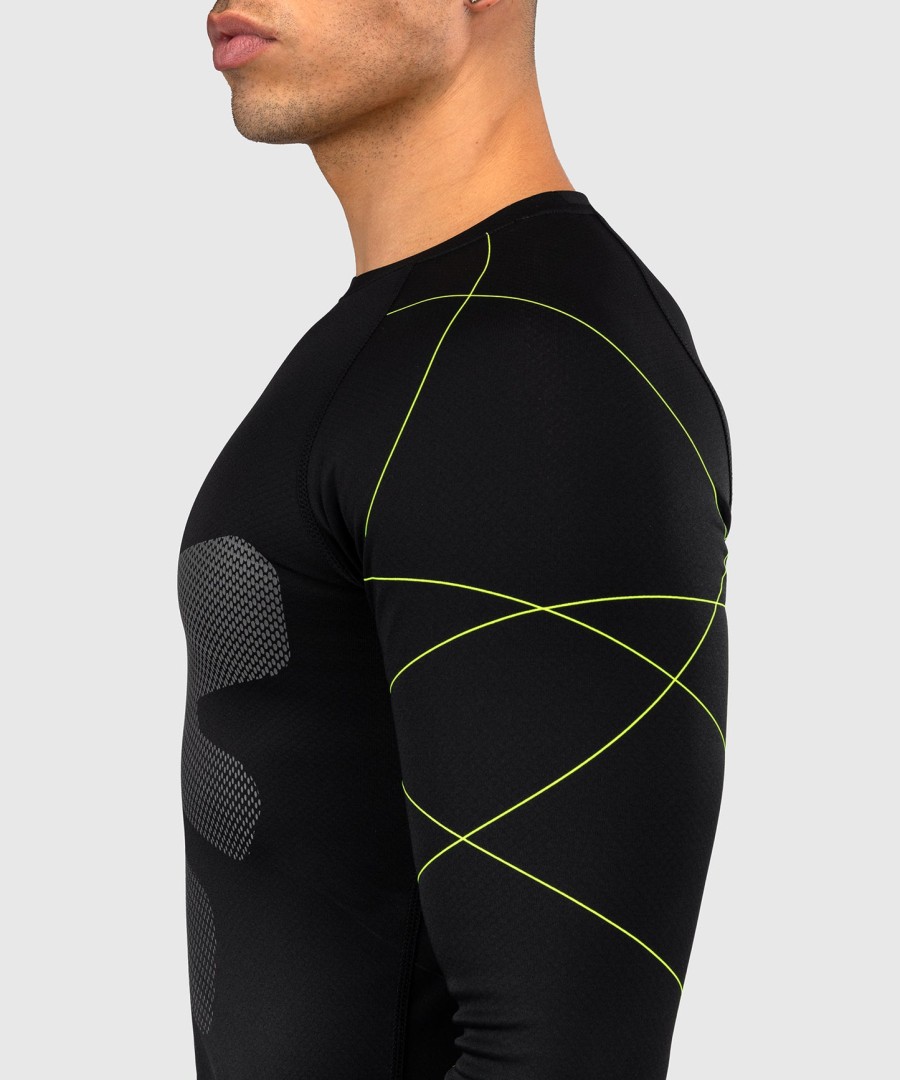 camiseta de proteção solar venum training camp 4.0 de manga comprida - pretaverde neon