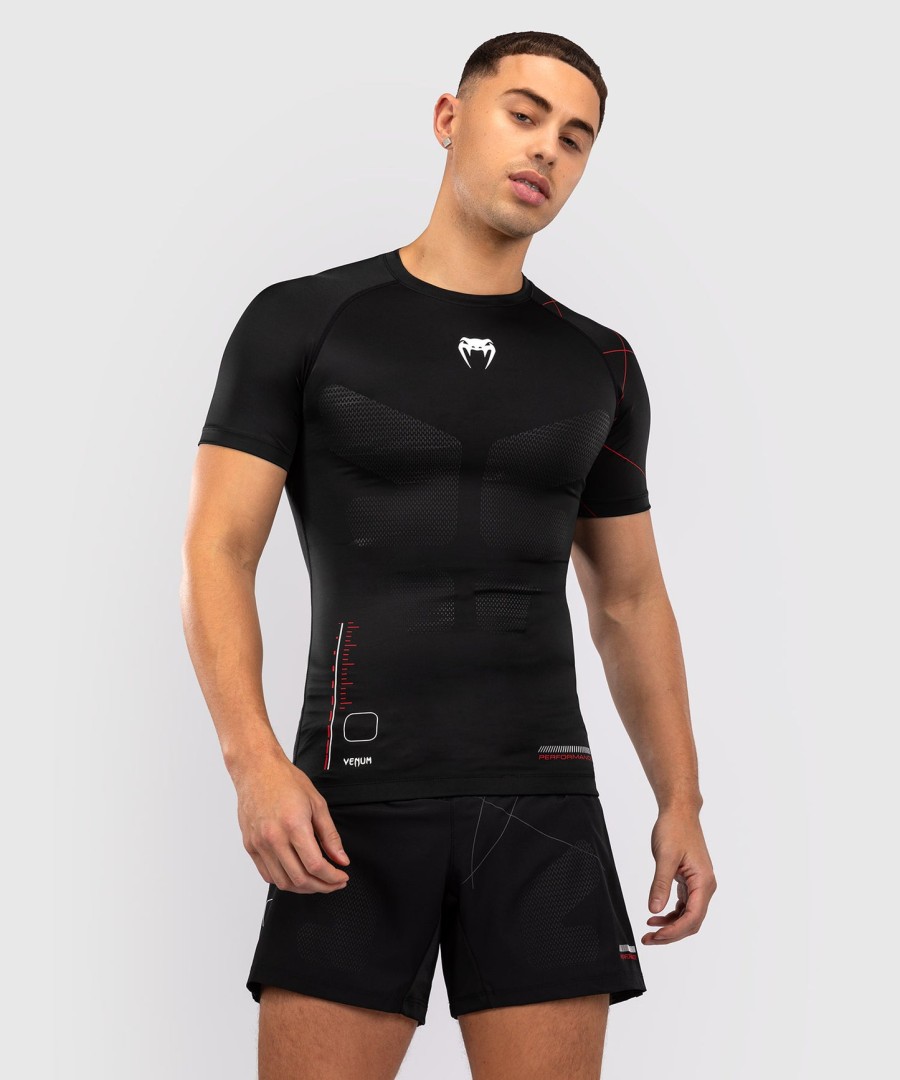 camiseta de proteção solar venum tactical xt de manga curta - pretovermelho fogo