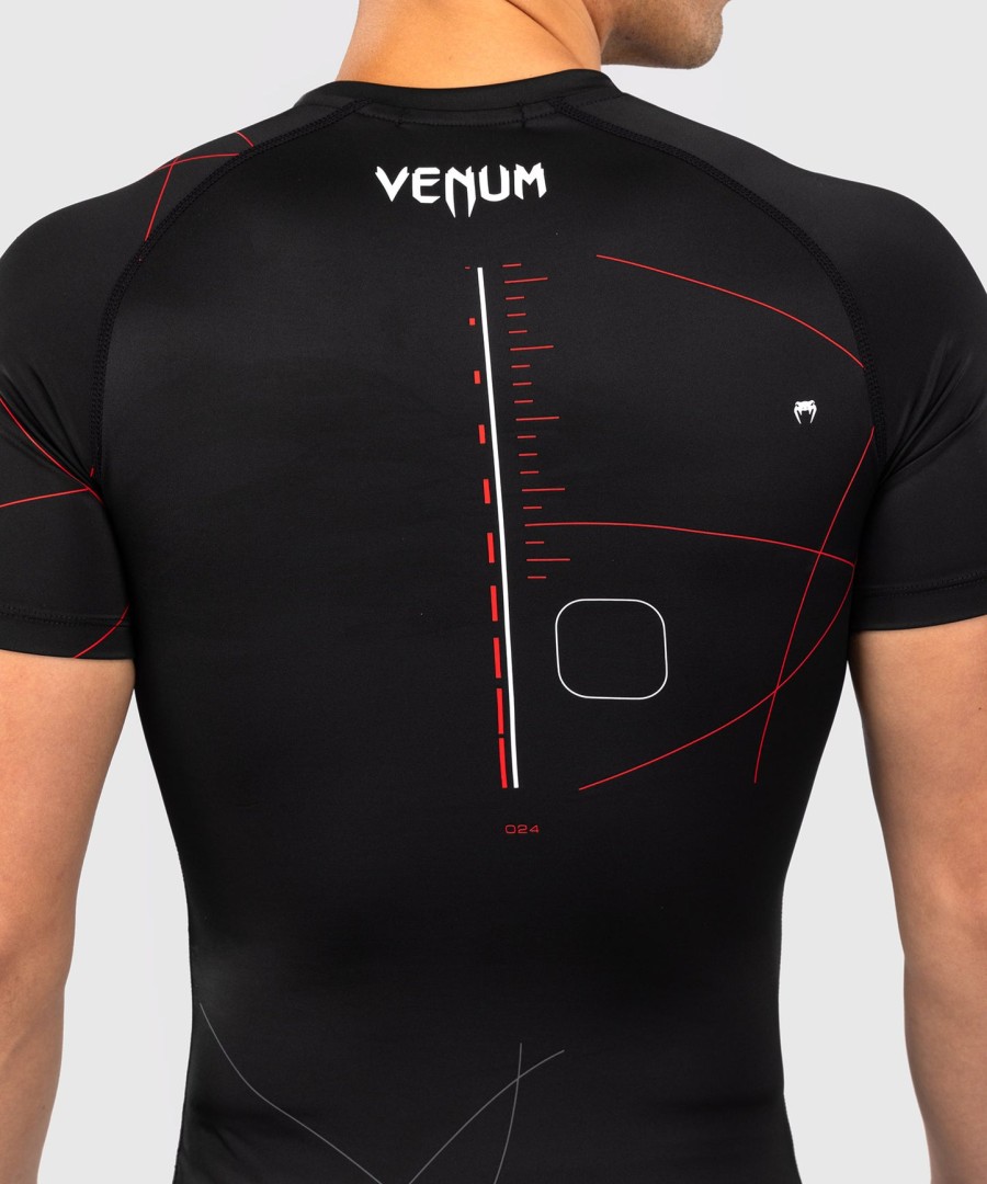 camiseta de proteção solar venum tactical xt de manga curta - pretovermelho fogo