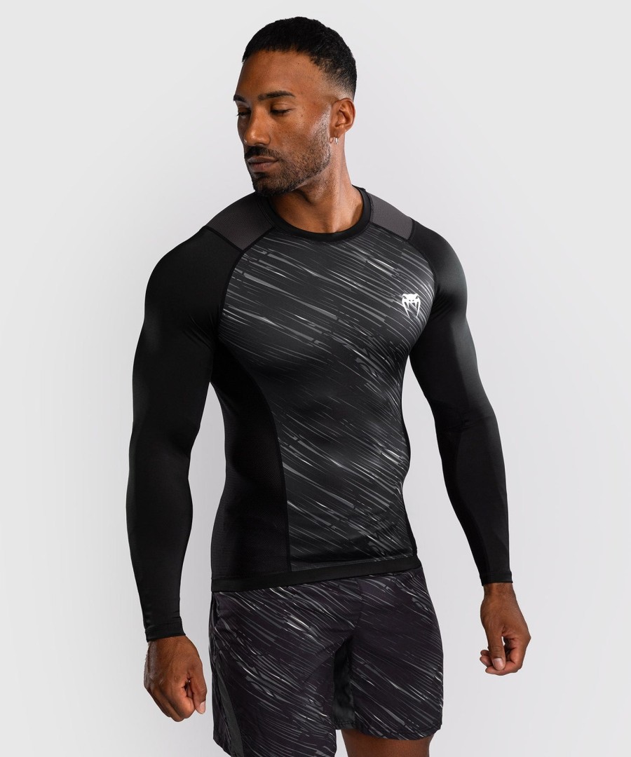 camiseta de proteção solar venum rapid de manga comprida - pretocinza tempestade