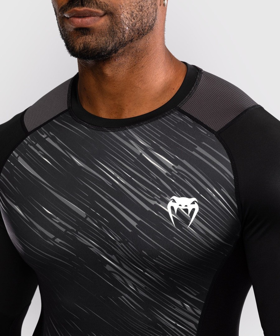 camiseta de proteção solar venum rapid de manga comprida - pretocinza tempestade