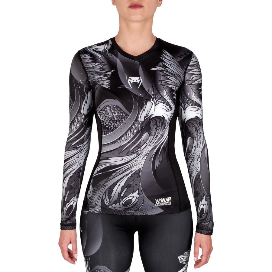 camiseta de proteção solar venum phoenix - manga longa - pretobranco - para mulheres