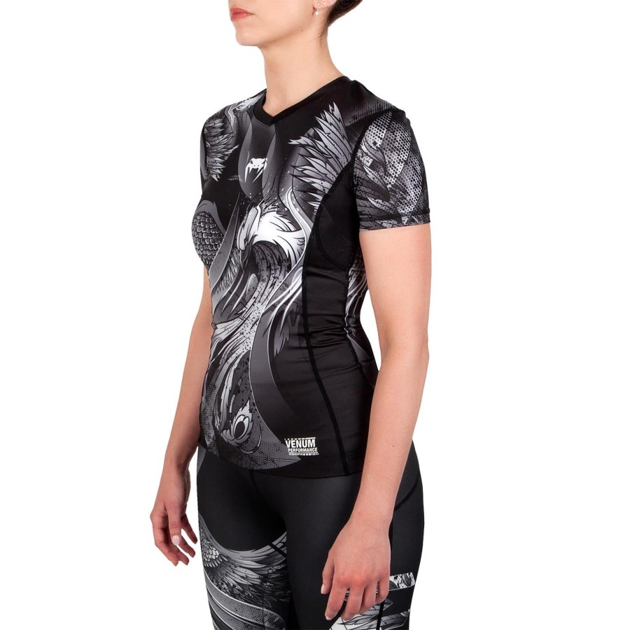 camiseta de proteção solar venum phoenix - manga curta - pretobranco - para mulheres